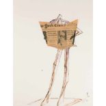 Metzler, Kurt Laurenz(St.Gallen 1941)Zeitungslesender. 1988. Aquarell und Tusche mit