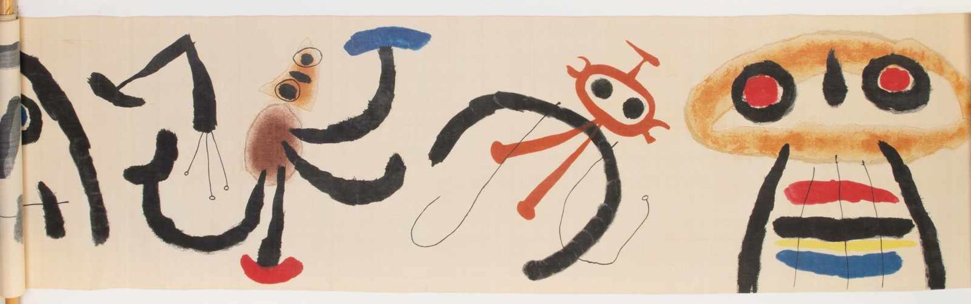 Miro, Joan(Barcelona 1893–1983 Mallorca)"Makemono". Ca. 1956. Farblithographie auf Shandong Seide - Bild 11 aus 14