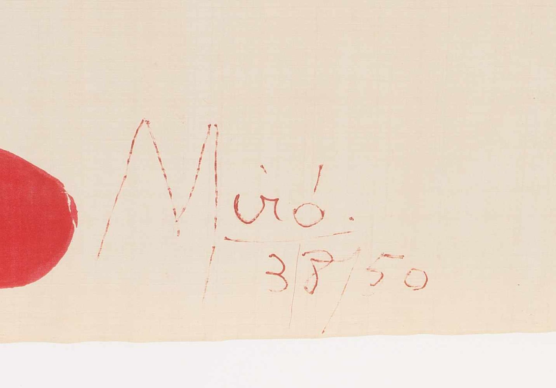 Miro, Joan(Barcelona 1893–1983 Mallorca)"Makemono". Ca. 1956. Farblithographie auf Shandong Seide - Bild 5 aus 14