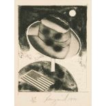 Rosenquist, James(Grand Forks 1933)Ohne Titel. Hut auf Planet. 1971. Lithographie. 29/70. Unten