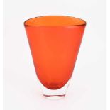 Seguso Vetri d'ArteMurano, um 1950–1960. Vase "Sommerso". Farbloses Glas orangerot unterfangen. H 30