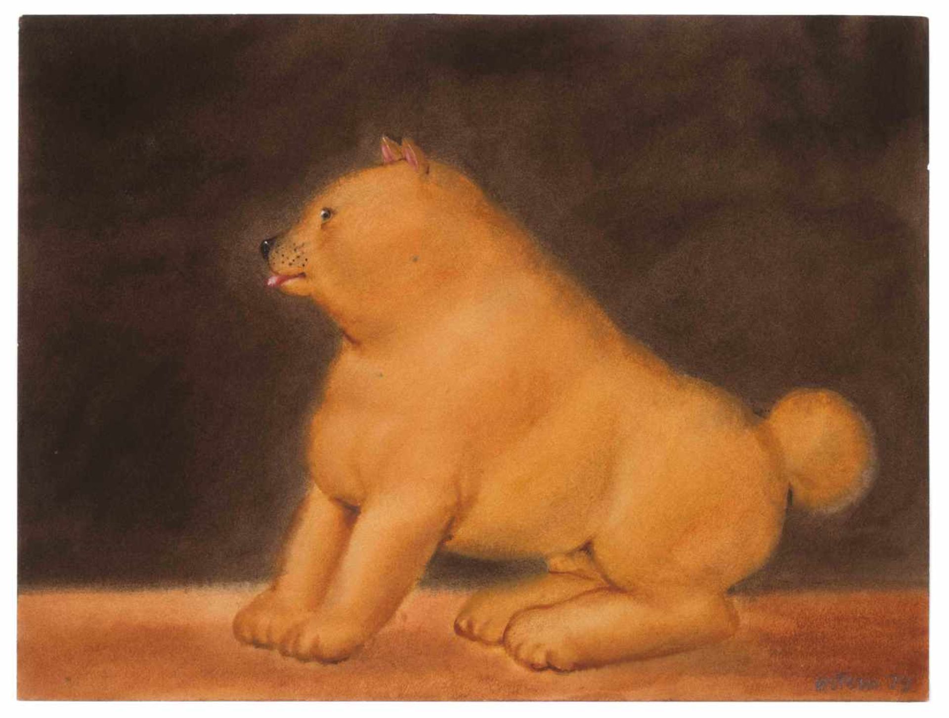 Botero, Fernando(Medellin 1932) Katze. 1979. Pastell auf dünnem Karton. Unten rechts in Bleistift