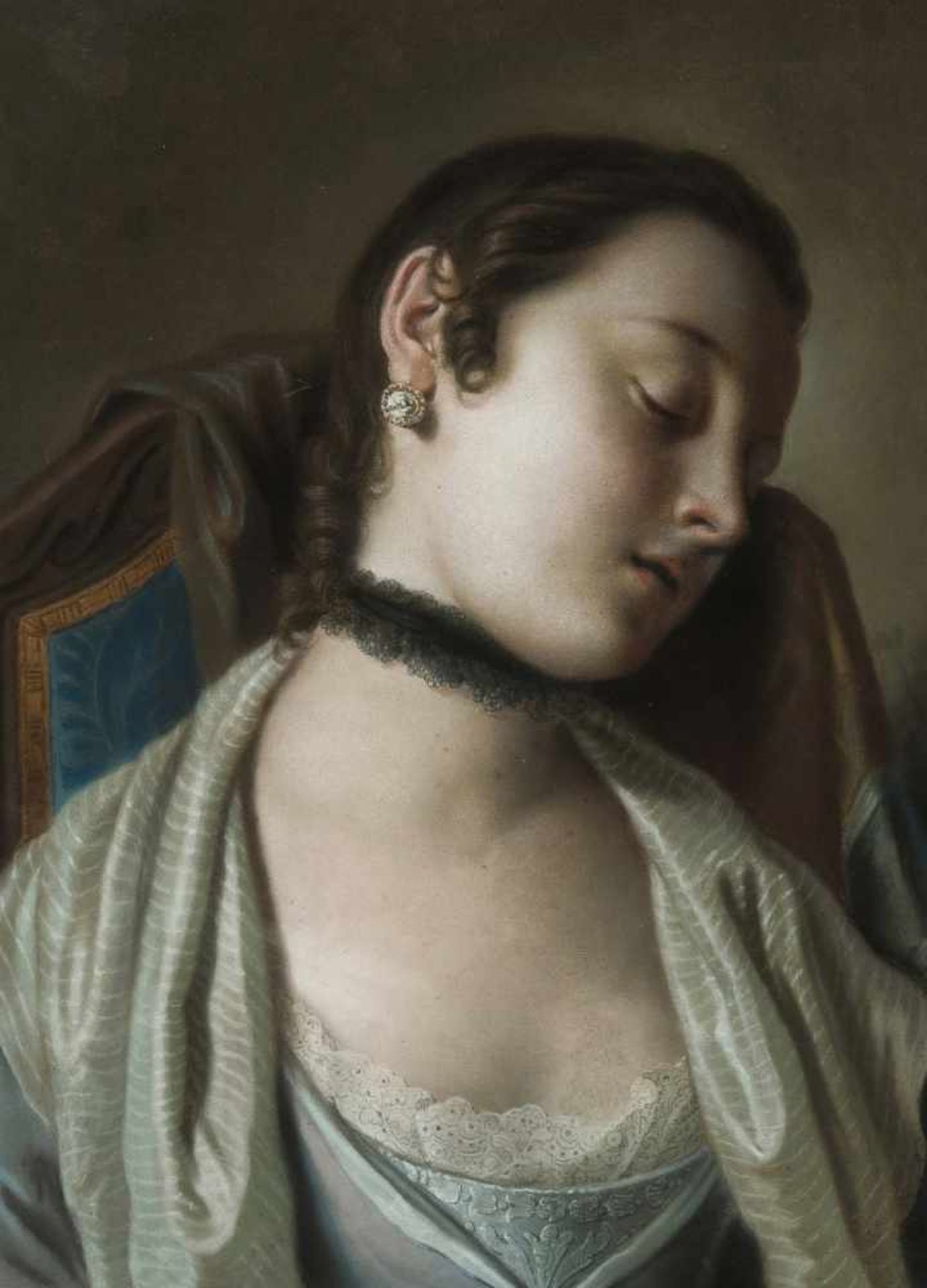 Rotari, Pietro Antonio(Verona 1707–1762 St. Petersburg) UmkreisGegenstücke. Ein schlafendes Mädchen. - Bild 2 aus 3