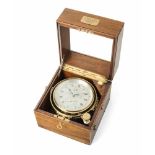 Schiffschronometer, Thomas Mercer Ltd.St.Albans England, 19.Jh. Braunes Holzgehäuse mit verglaster