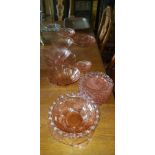 A quantity of American Depression glass bowls: dishes and plates