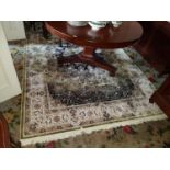 Green ground woven silk bespoke design carpet