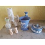 A good selection of Belleek and Wedgwood