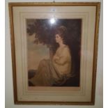 A 19th Century Coloured Print of a Lady signed T Hamilton Crawford.
