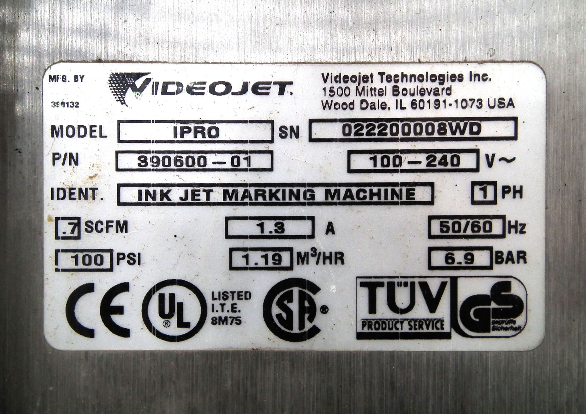Videojet IPRO Ink Jet with Stand - Image 6 of 8
