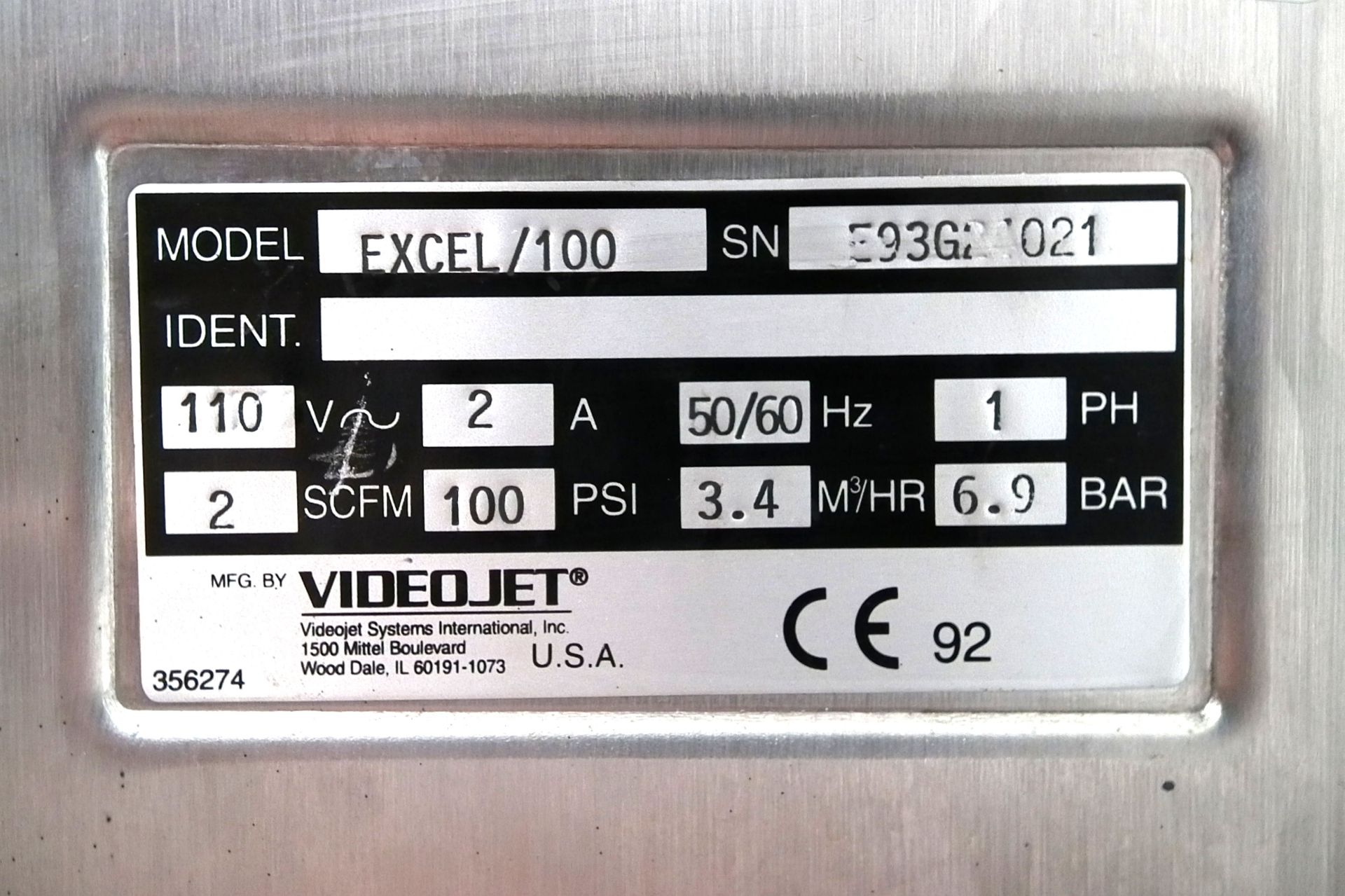 VideoJet Coder Printer Model Excel 100 - Image 7 of 7