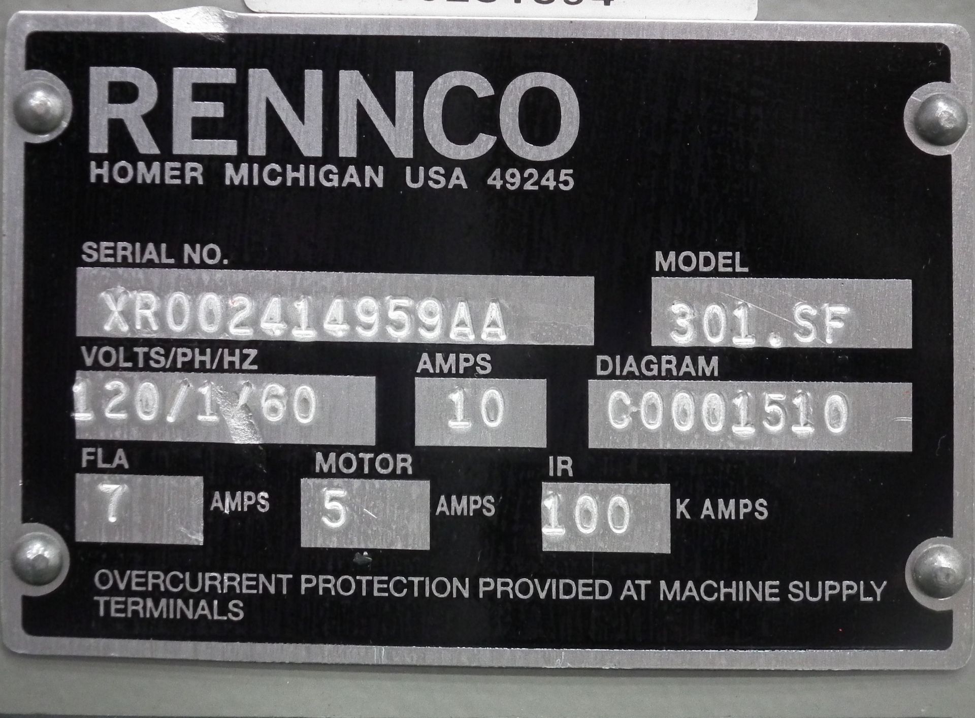 Rennco 301SF Semi-Automatic Vertical L-Bar Sealer - Image 11 of 11