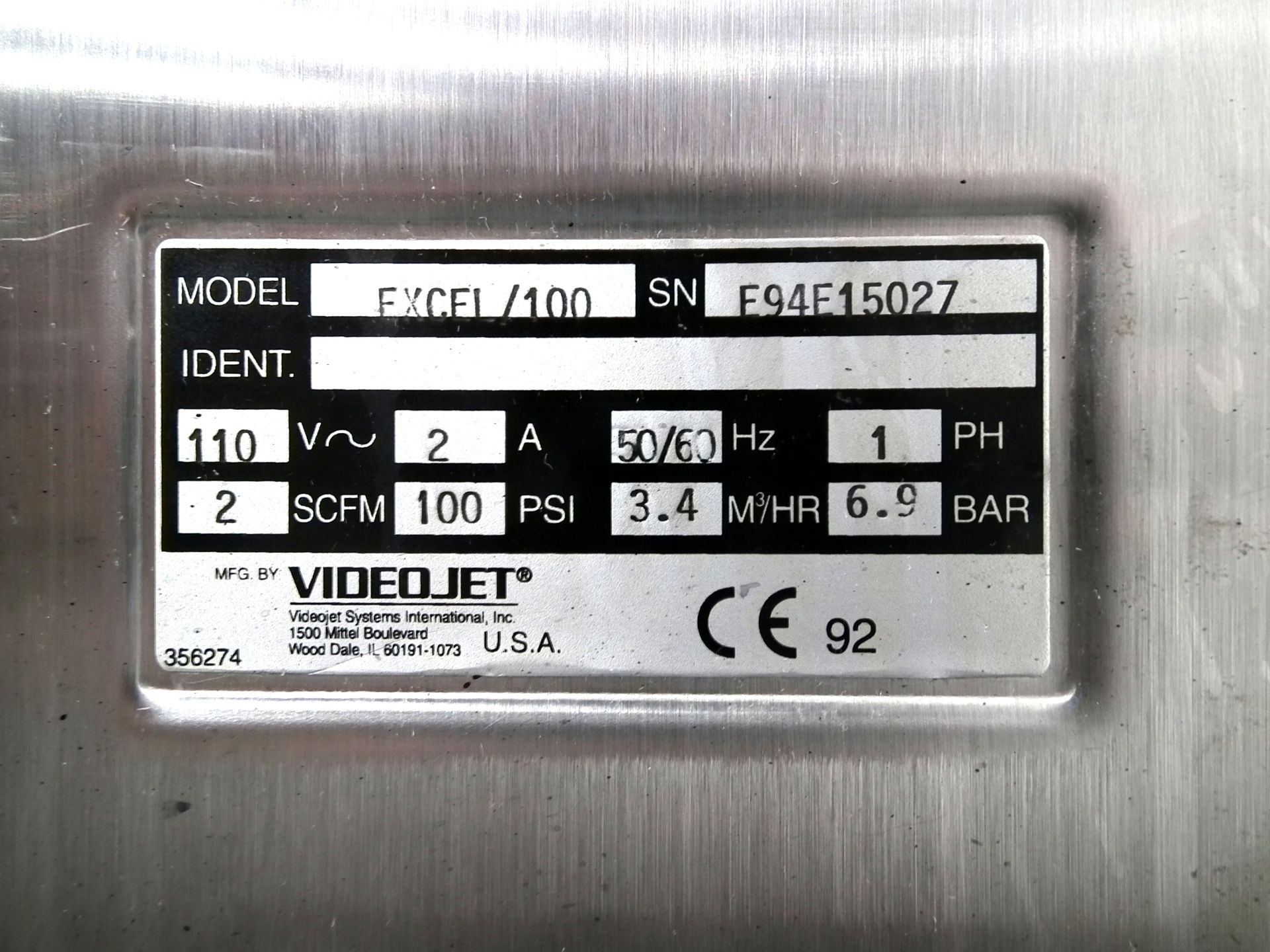 VideoJet Coder Printer Model Excel 100 - Image 3 of 10