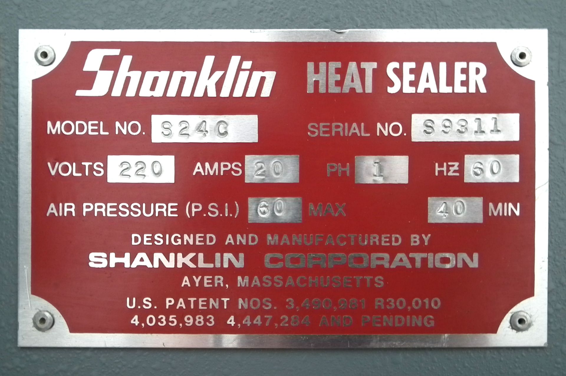 Shanklin S24C Manual L-Bar Sealer - Image 11 of 11