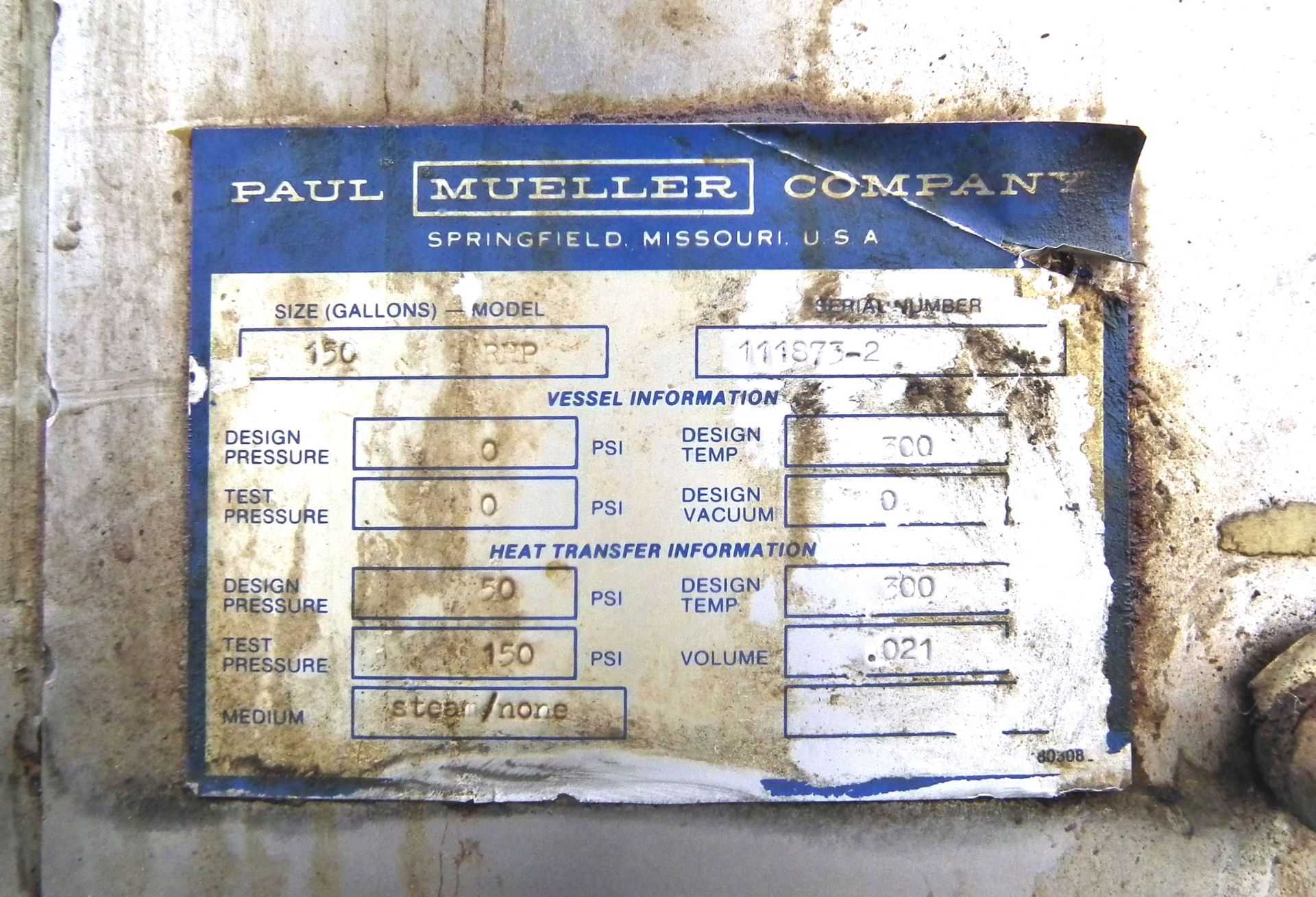 Mueller 150 Gallon Stainless Steel Tank - Image 8 of 14