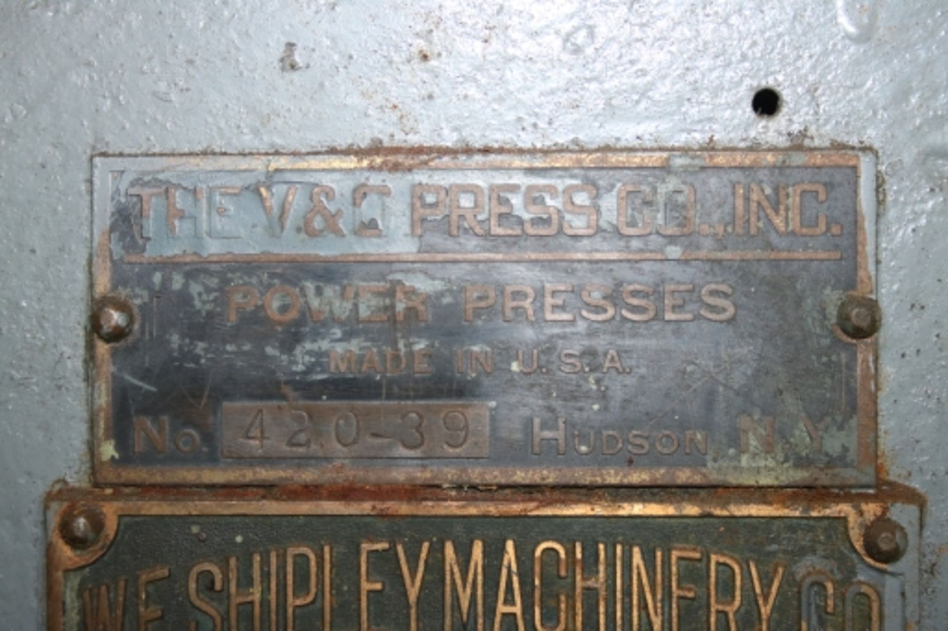 W.E. Shipley Power Press No, 420-39 - Image 8 of 11