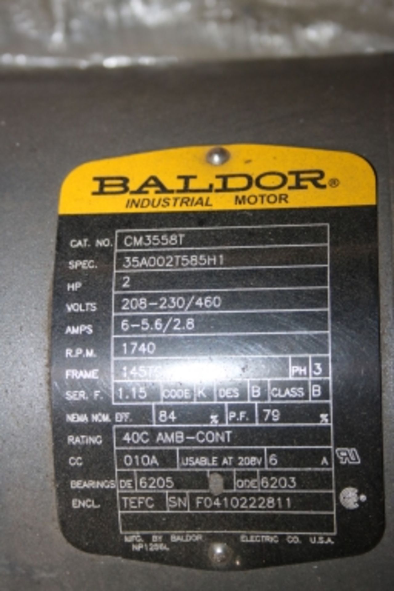 NEW - Baldor Industrial Motor, 2hp/1740 rpm - Image 2 of 8