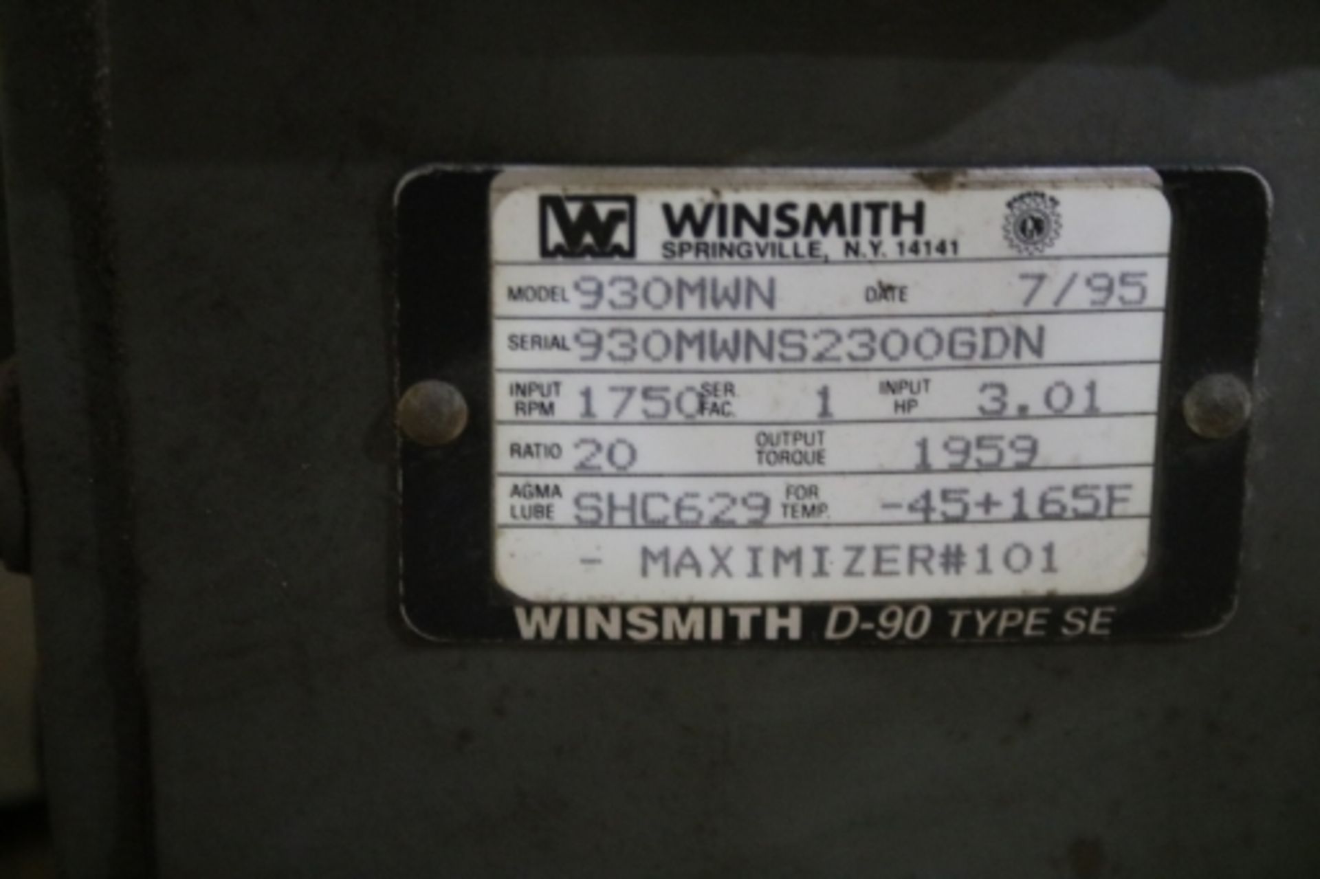 Winsmith Speed Reducer 930MWN 20:1 - Image 3 of 6