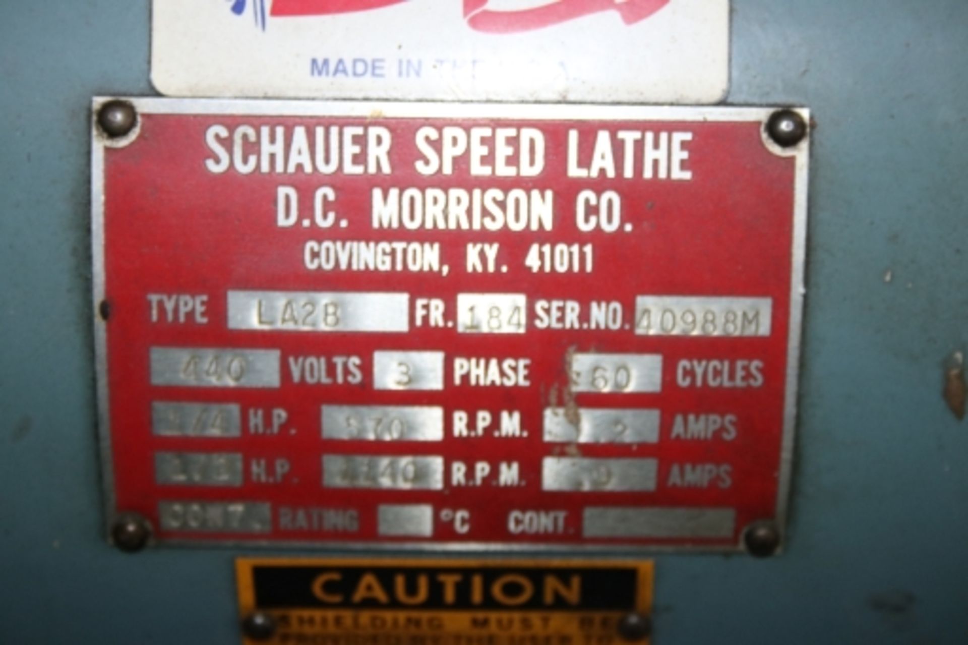 Schaur Speed Lathe LA2S - Image 2 of 7