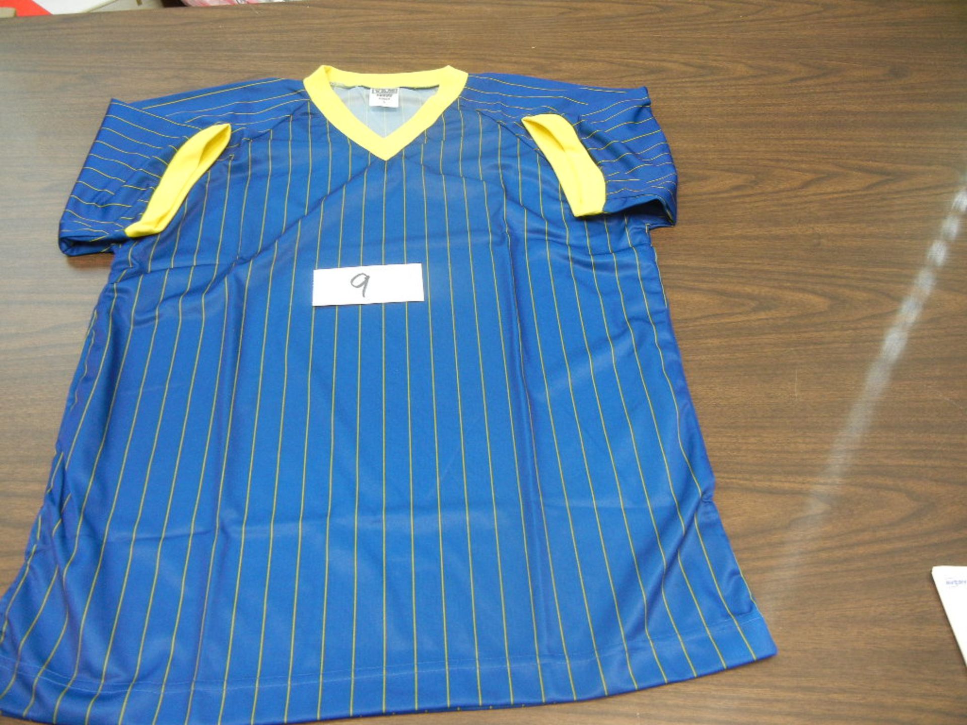 Adult Soccer Jersey 100% Polyester Pinstripe Ribbed V-Neck, Raglan Sleeves VKM# A695 4 cases of 36