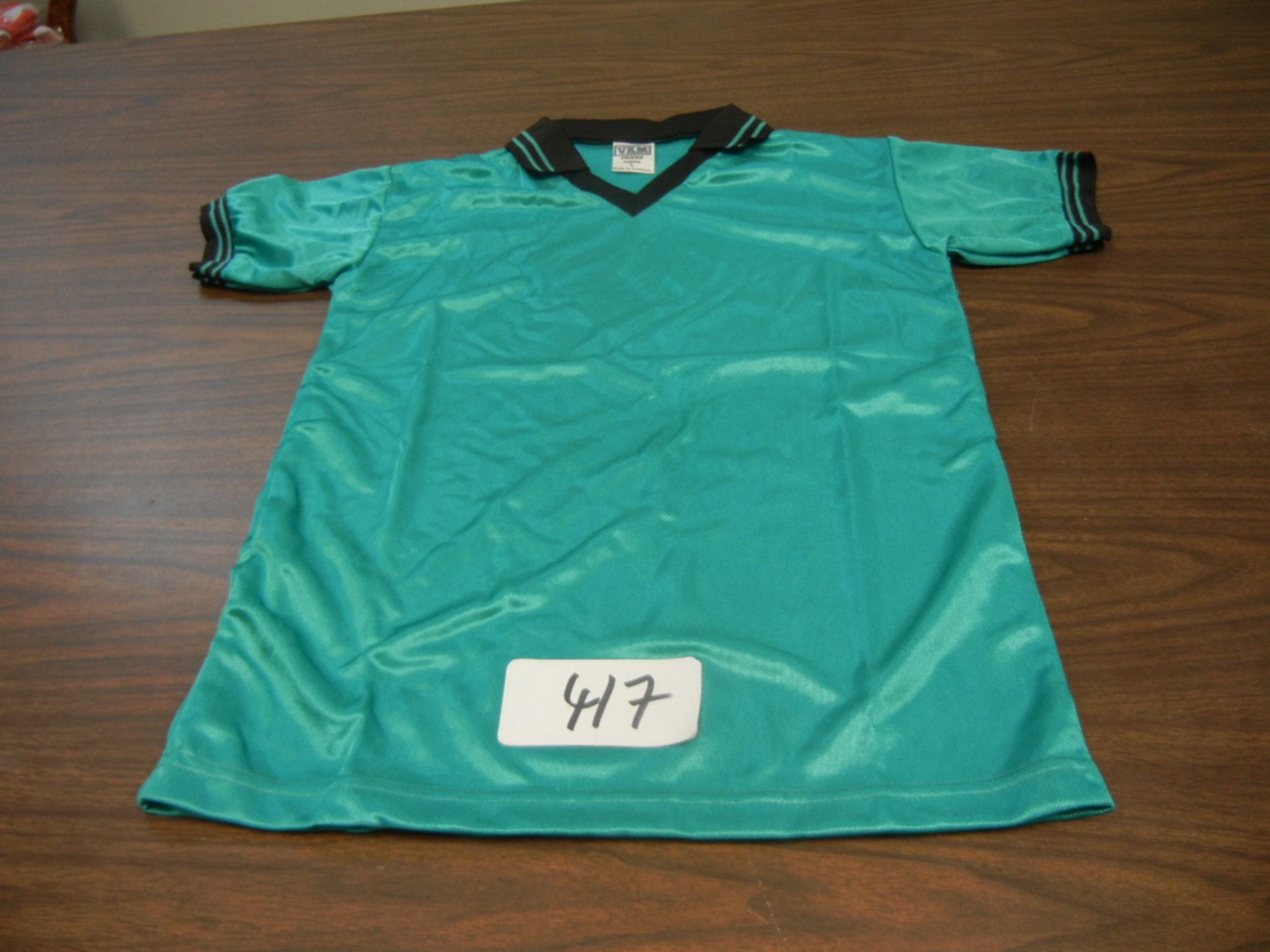 Youth Soccer Jersey Hi-Sheen V-Neck, 1/4 Sleeves, Knit Collar VKM# Y696