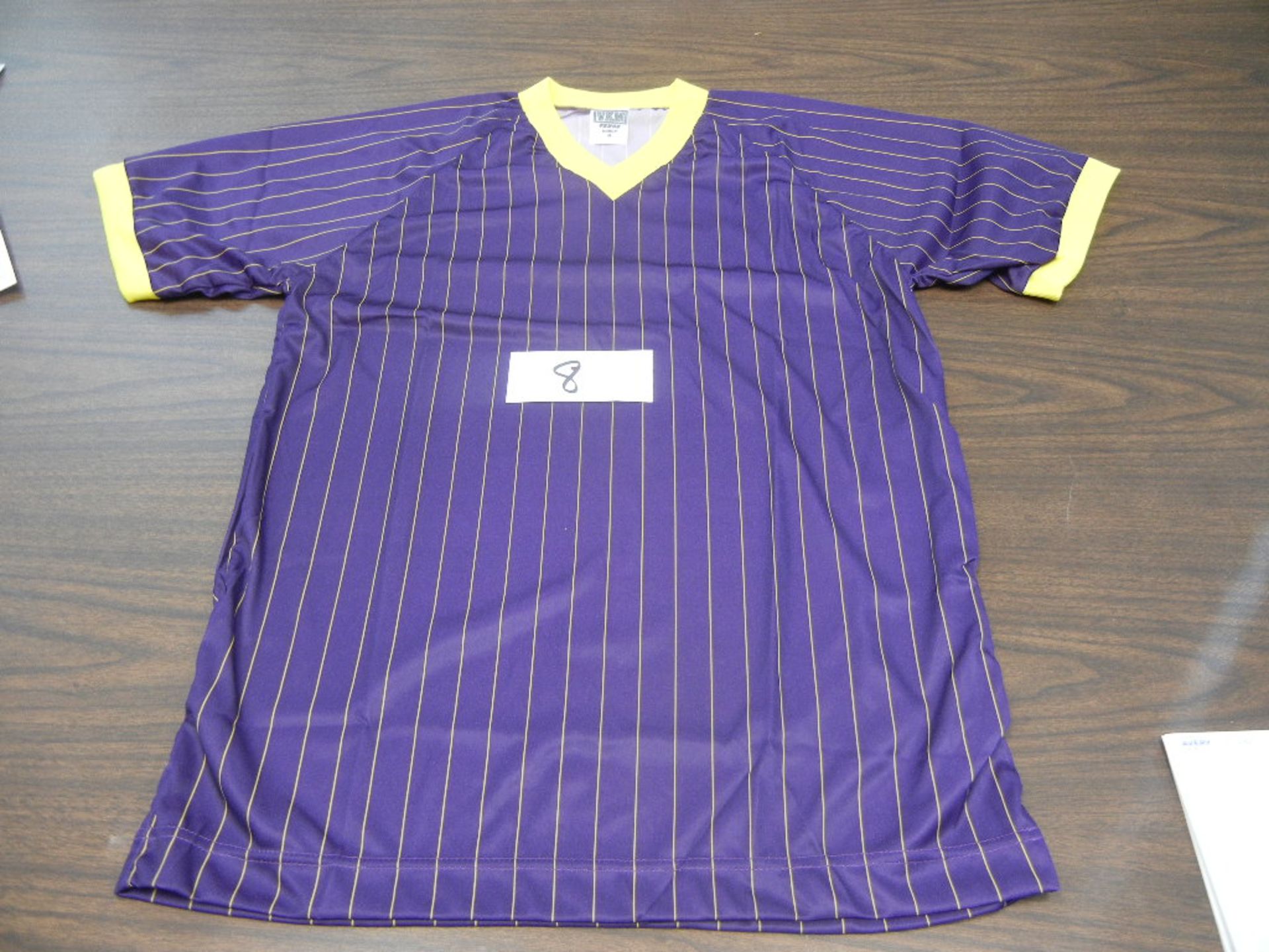 Adult Soccer Jersey 100% Polyester Pinstripe Ribbed V-Neck, Raglan Sleeves VKM# A695 4 cases of 36