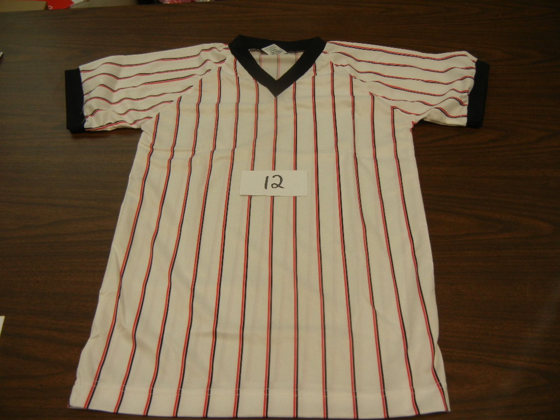 Adult Soccer Jersey 100% Polyester Pinstripe Ribbed V-Neck, Raglan Sleeves VKM# A695 4 cases of 36