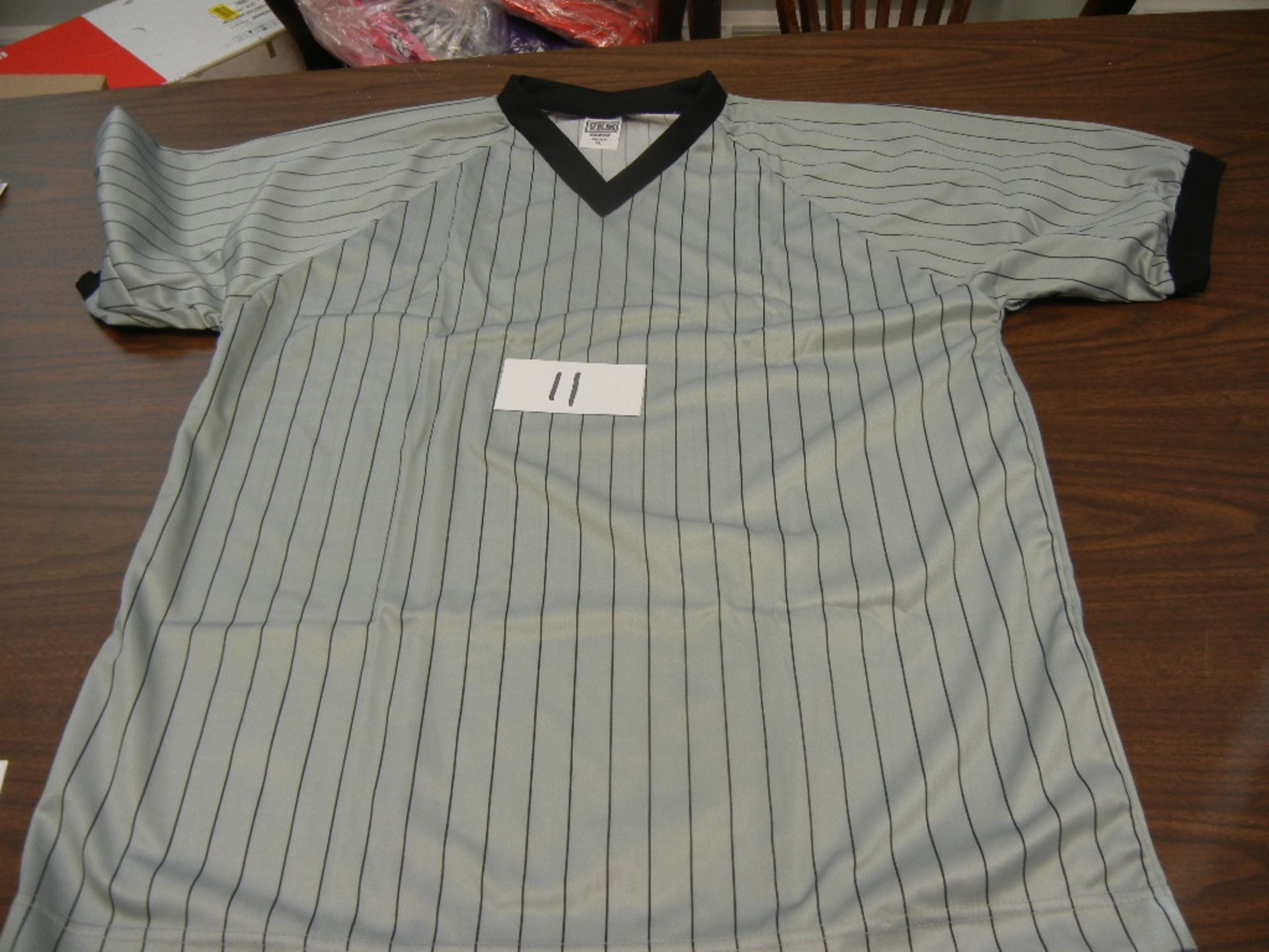 Adult Soccer Jersey 100% Polyester Pinstripe Ribbed V-Neck, Raglan Sleeves VKM# A695 4 cases of 36