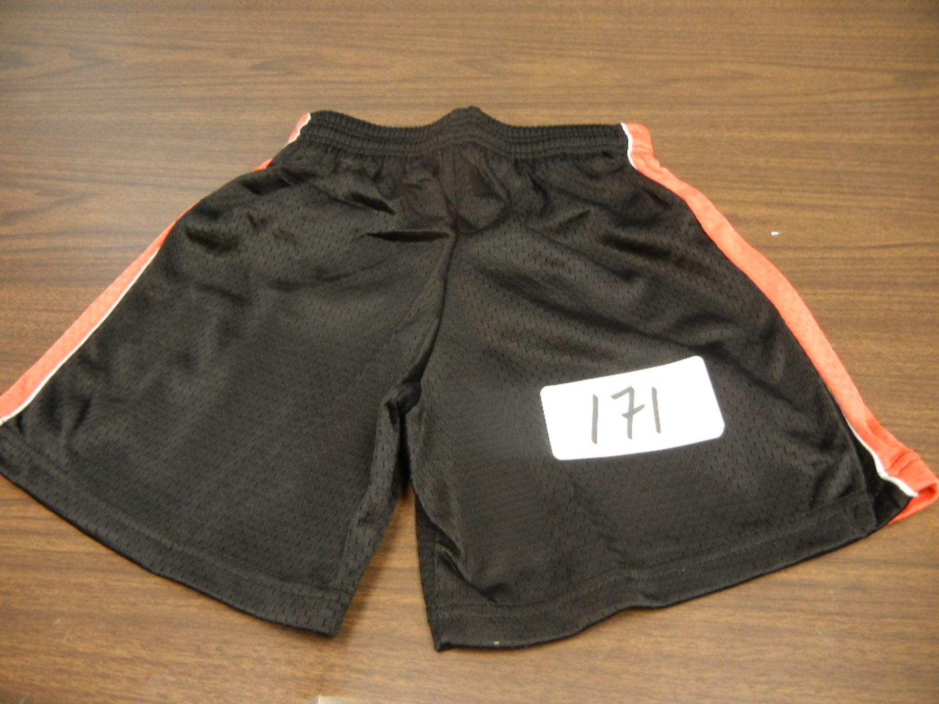 Youth 100% Nylon Tricot Mesh Lacrosse Short, Contrasting Trim All M/L VKM#Y751 Black/Orange/White