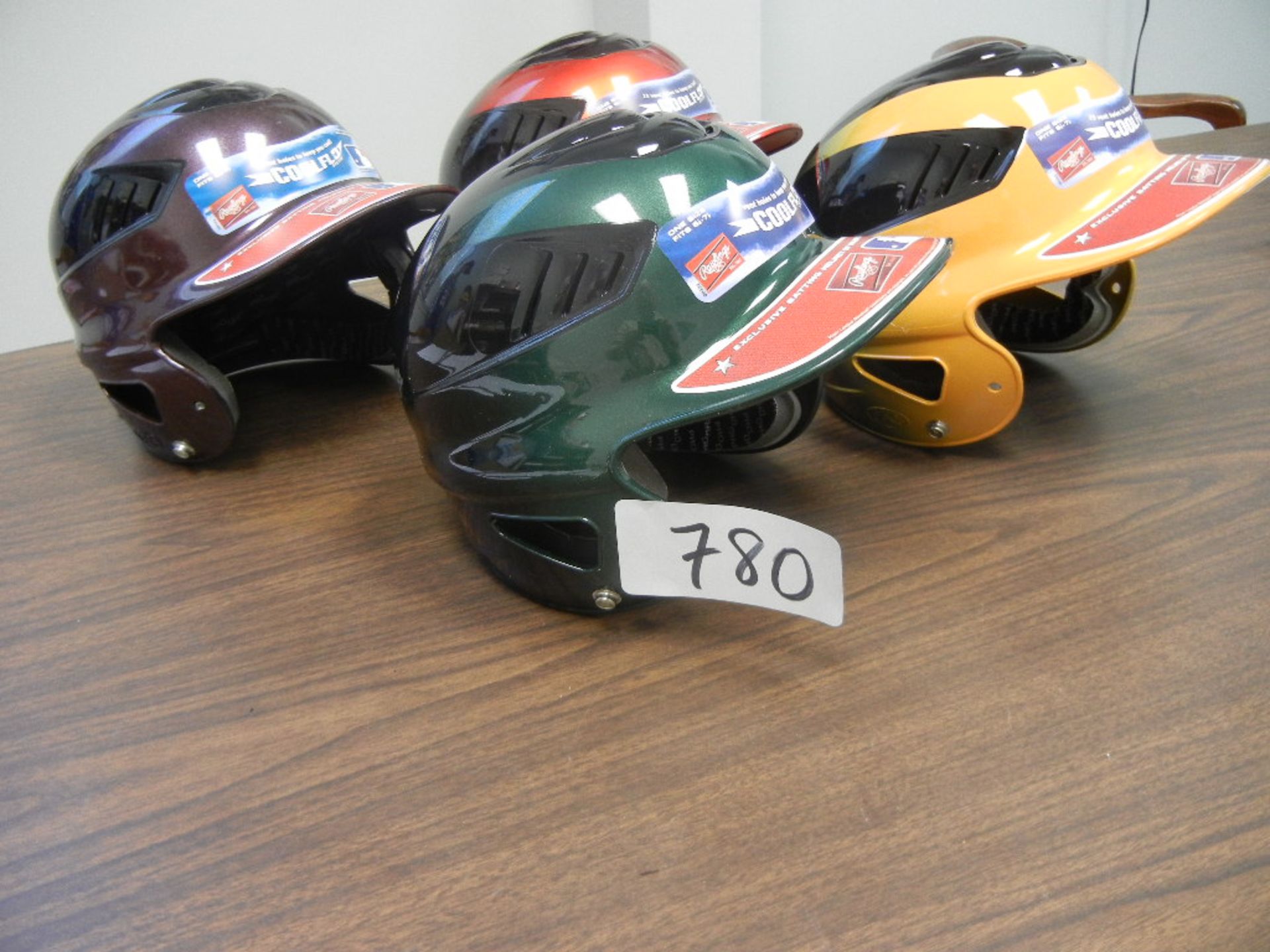 Rawlings Metallic 2 Tone Batting Helmet 8 Drk Gr, 16 Gold, 4 Maroon, 16 Scarlet VKM#CFHL
