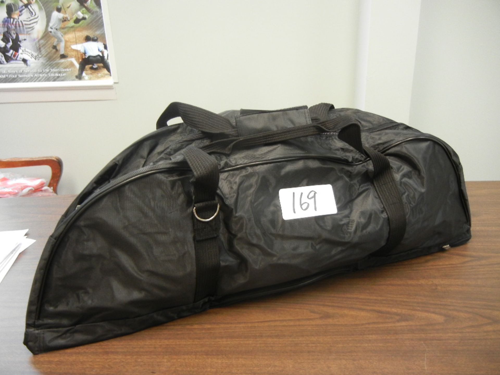 Personal Equipment Bag, 36"x12"x8" Denier Nylon, Inside/Outside Pockets Black