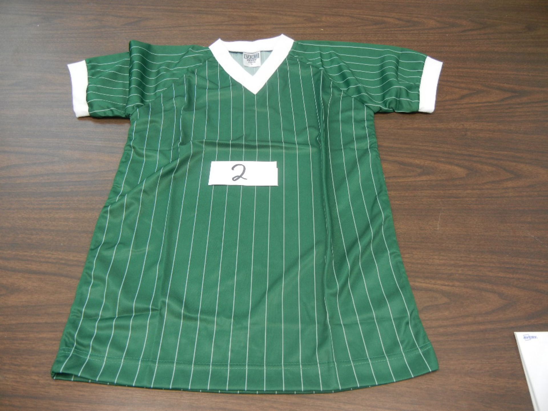 Adult Soccer Jersey 100% Polyester Pinstripe Ribbed V-Neck, Raglan Sleeves VKM# A695 4 cases of 36