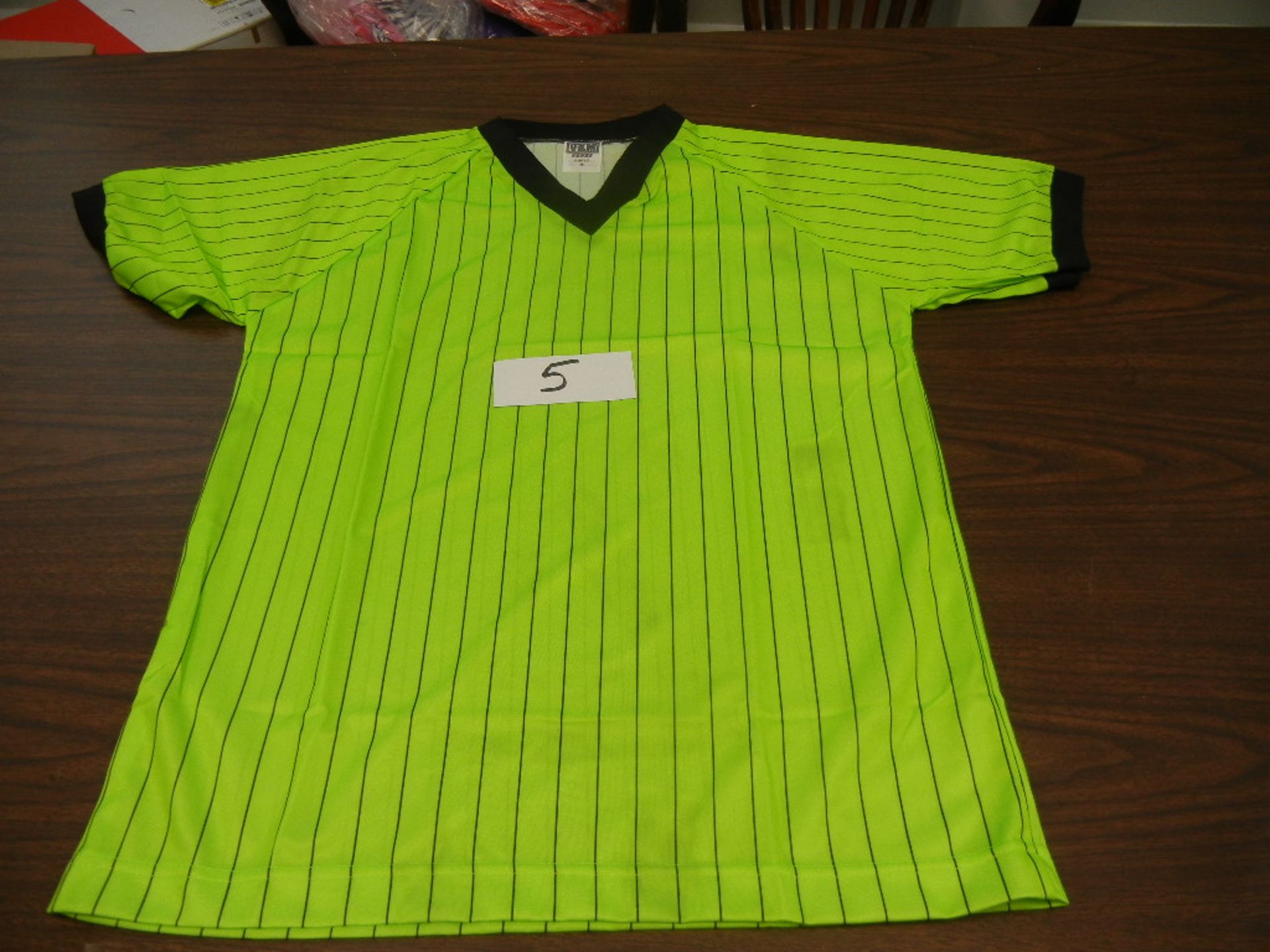 Adult Soccer Jersey 100% Polyester Pinstripe Ribbed V-Neck, Raglan Sleeves VKM# A695 4 cases of 36