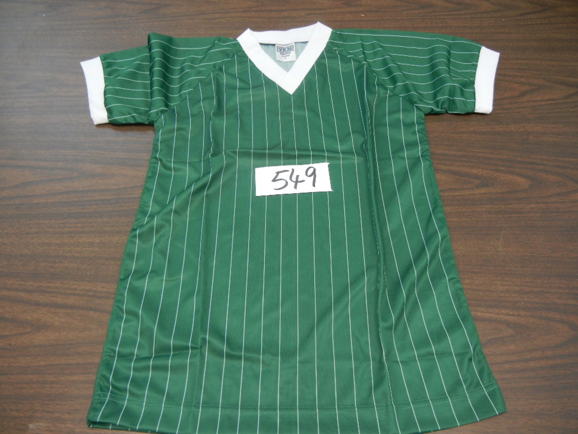 Adult Soccer Jersey 100% Polyester Pinstripe Ribbed V-Neck, Raglan Sleeves VKM# A695 40s, 80m, 70,