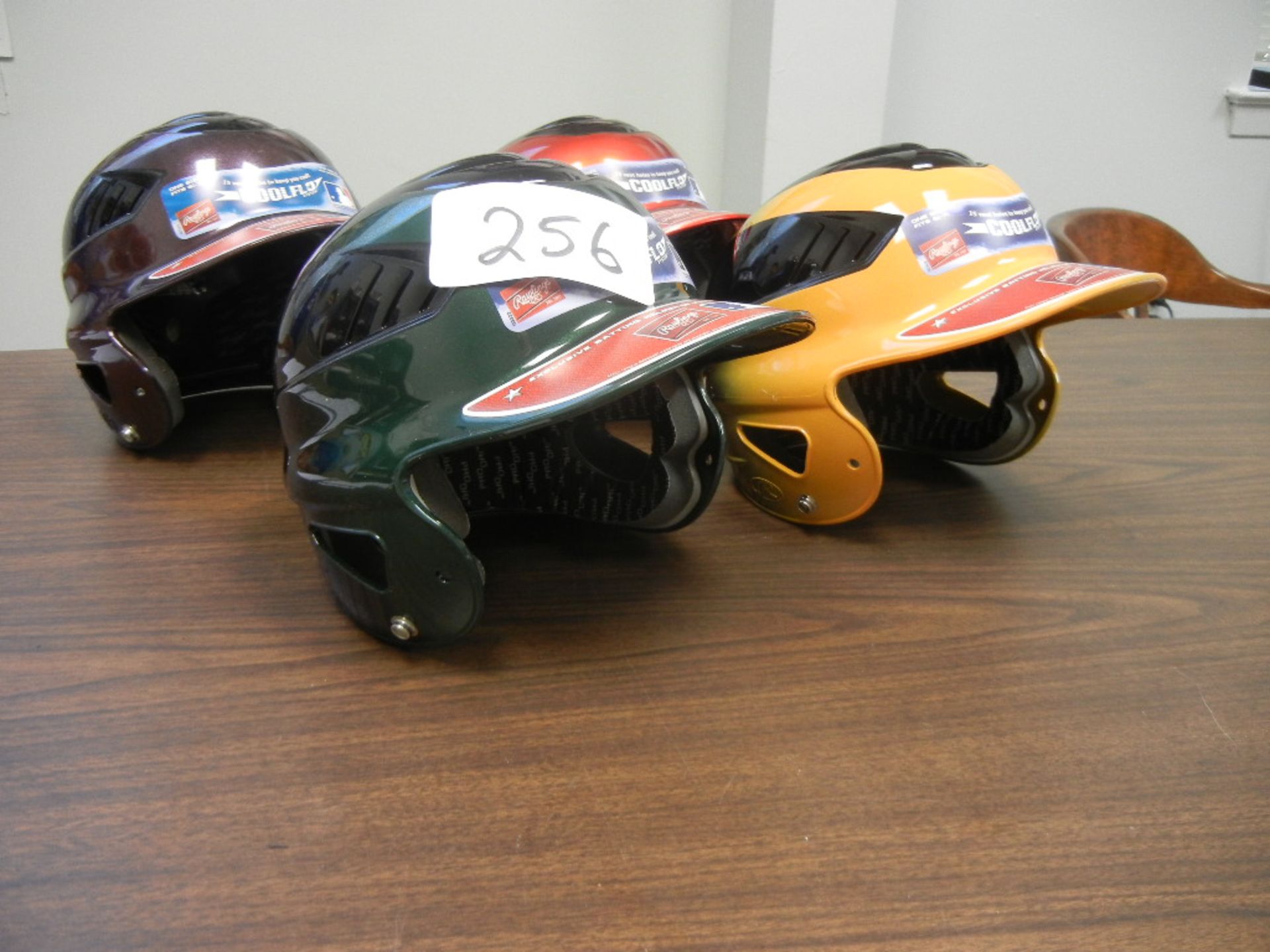Rawlings Metallic 2 Tone Batting Helmet VKM#CFHL 4 Drk Gr, 8 Gold, 2 Maroon, 8 Scarlet (22 pieces)