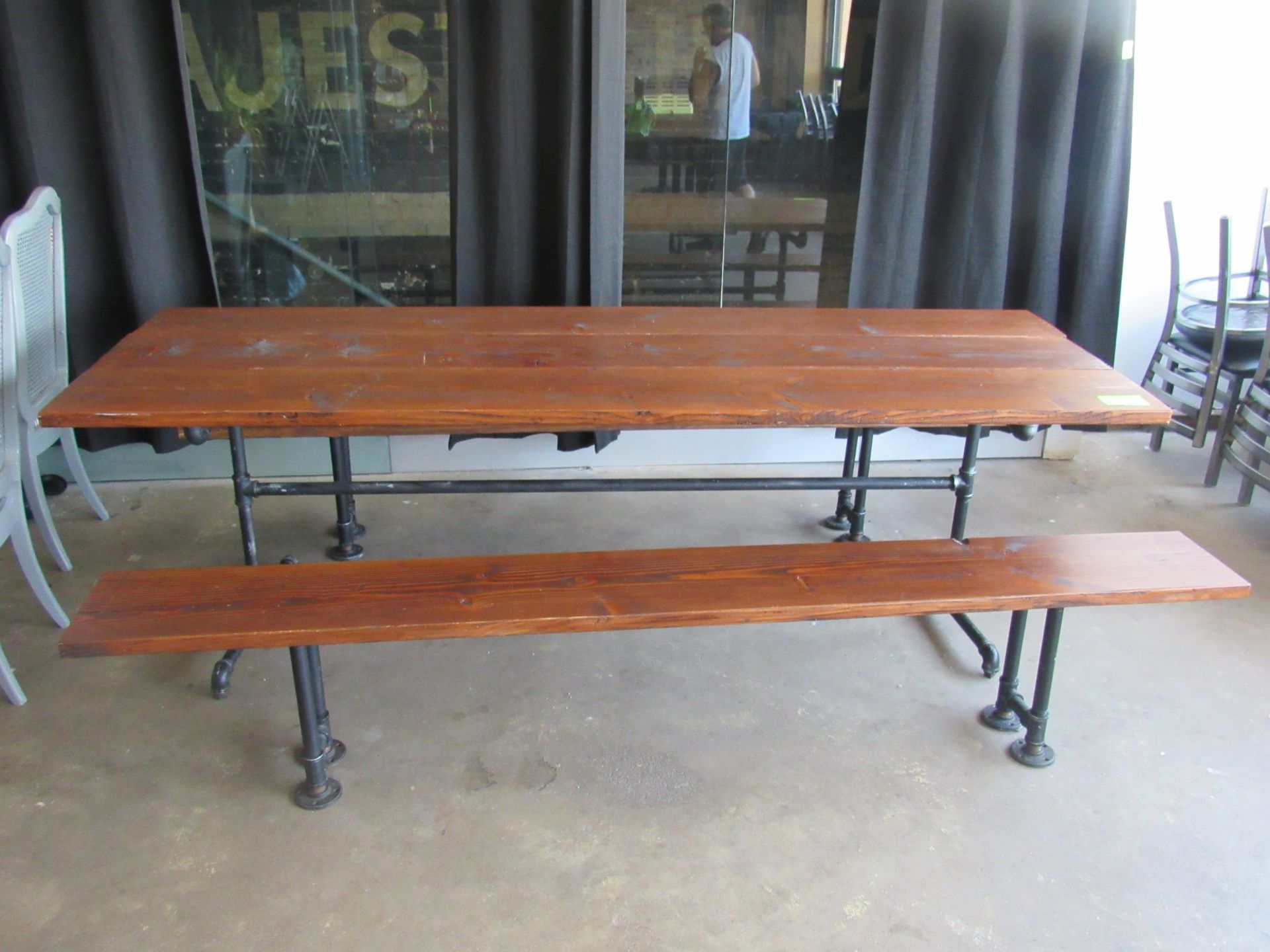 LOT OF: 8' TABLE WITH 2 BENCHES