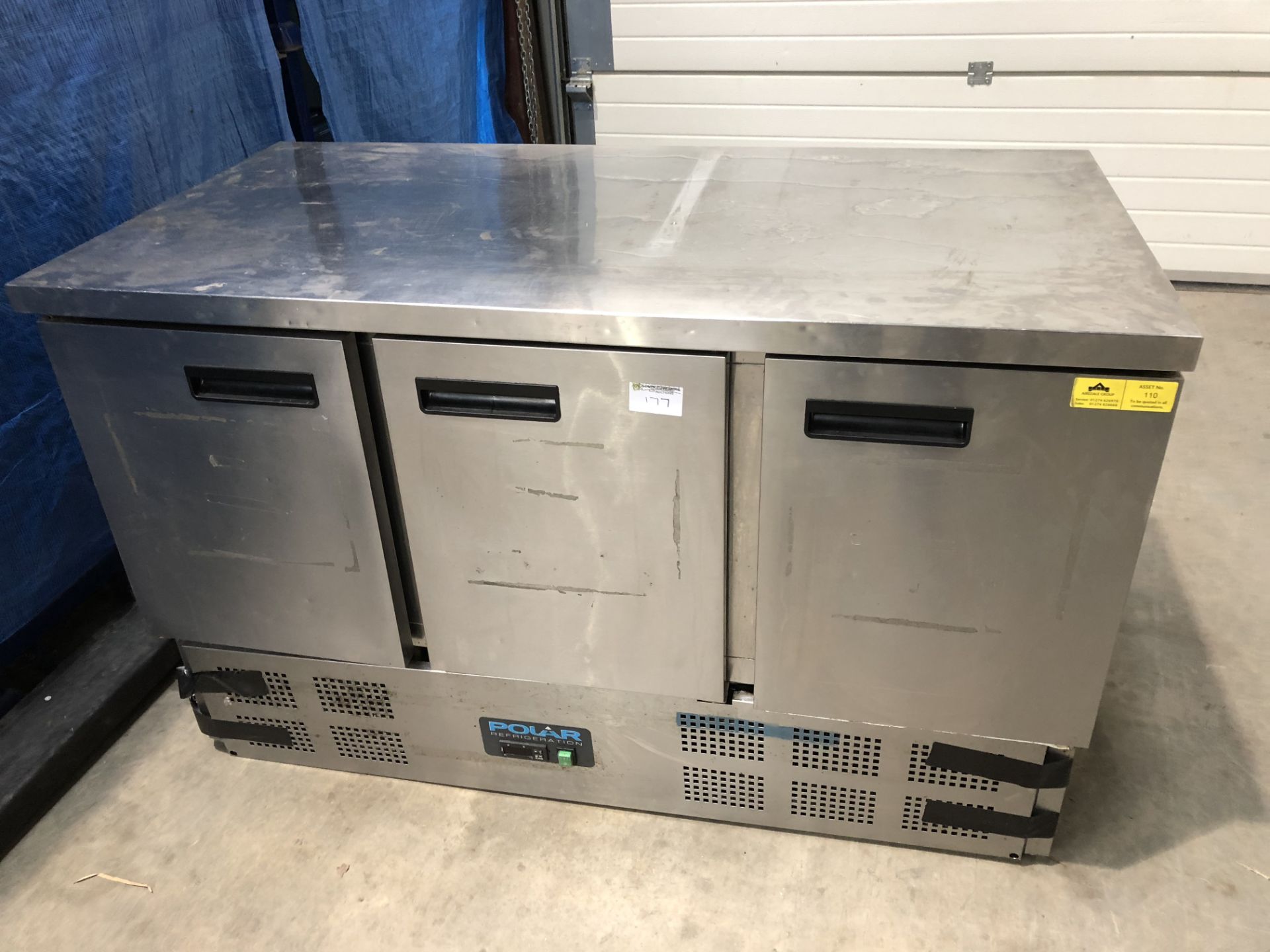 Polar 3 Door Prep Fridge