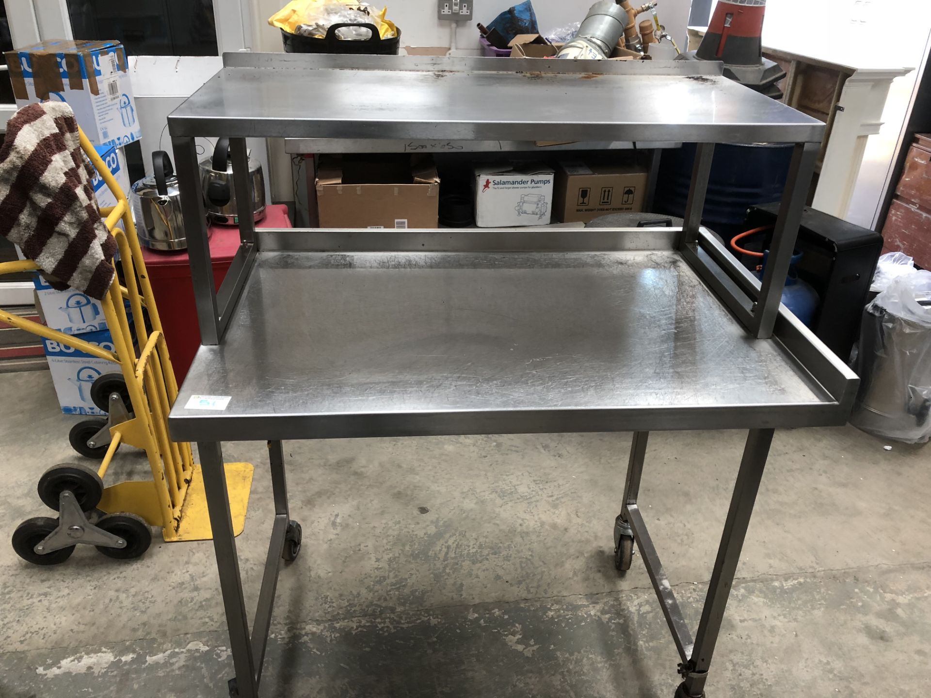 Stainless Steel Table with Overshelf