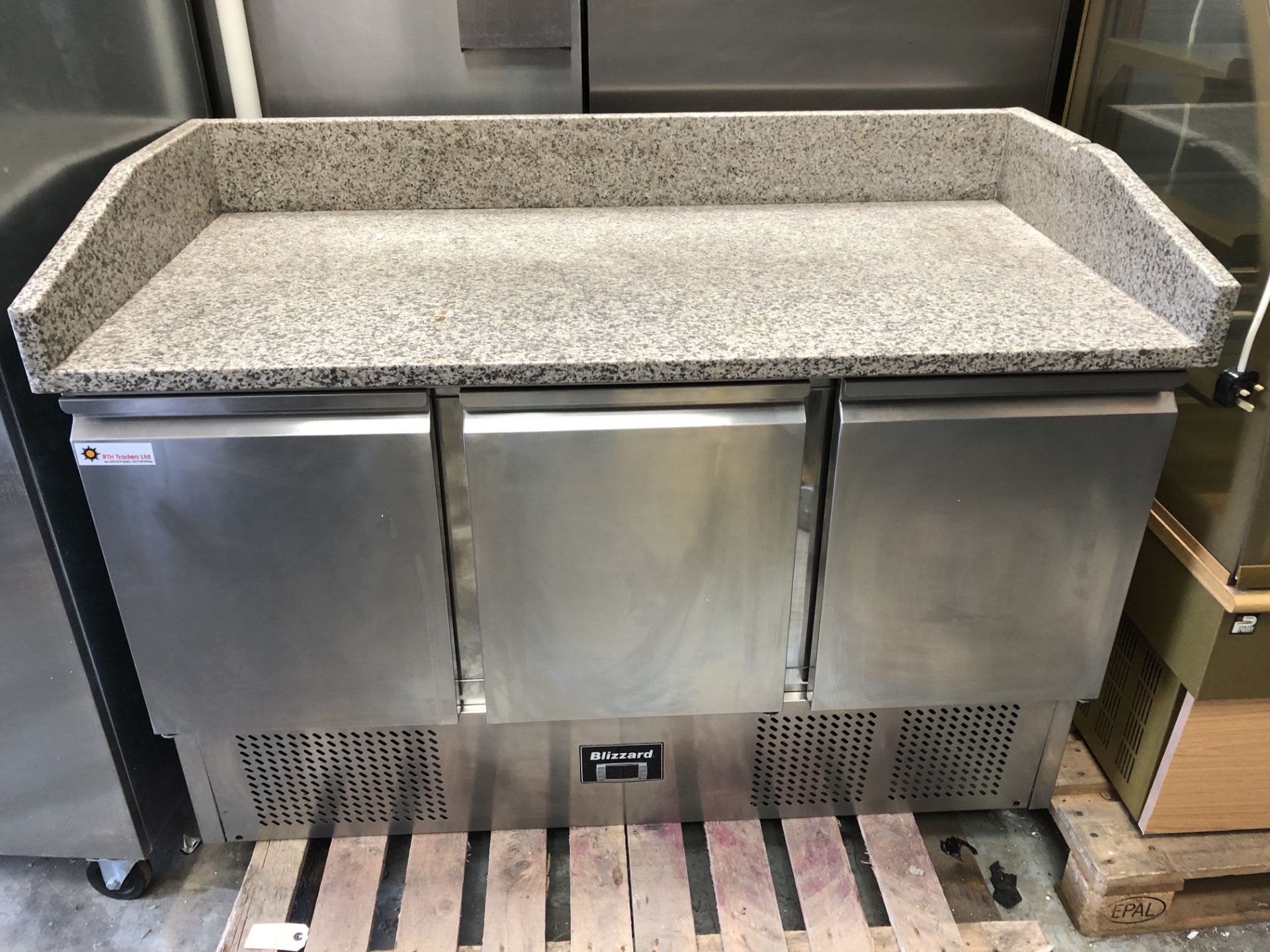 Blizzard Pizza Prep Fridge with Marble Top