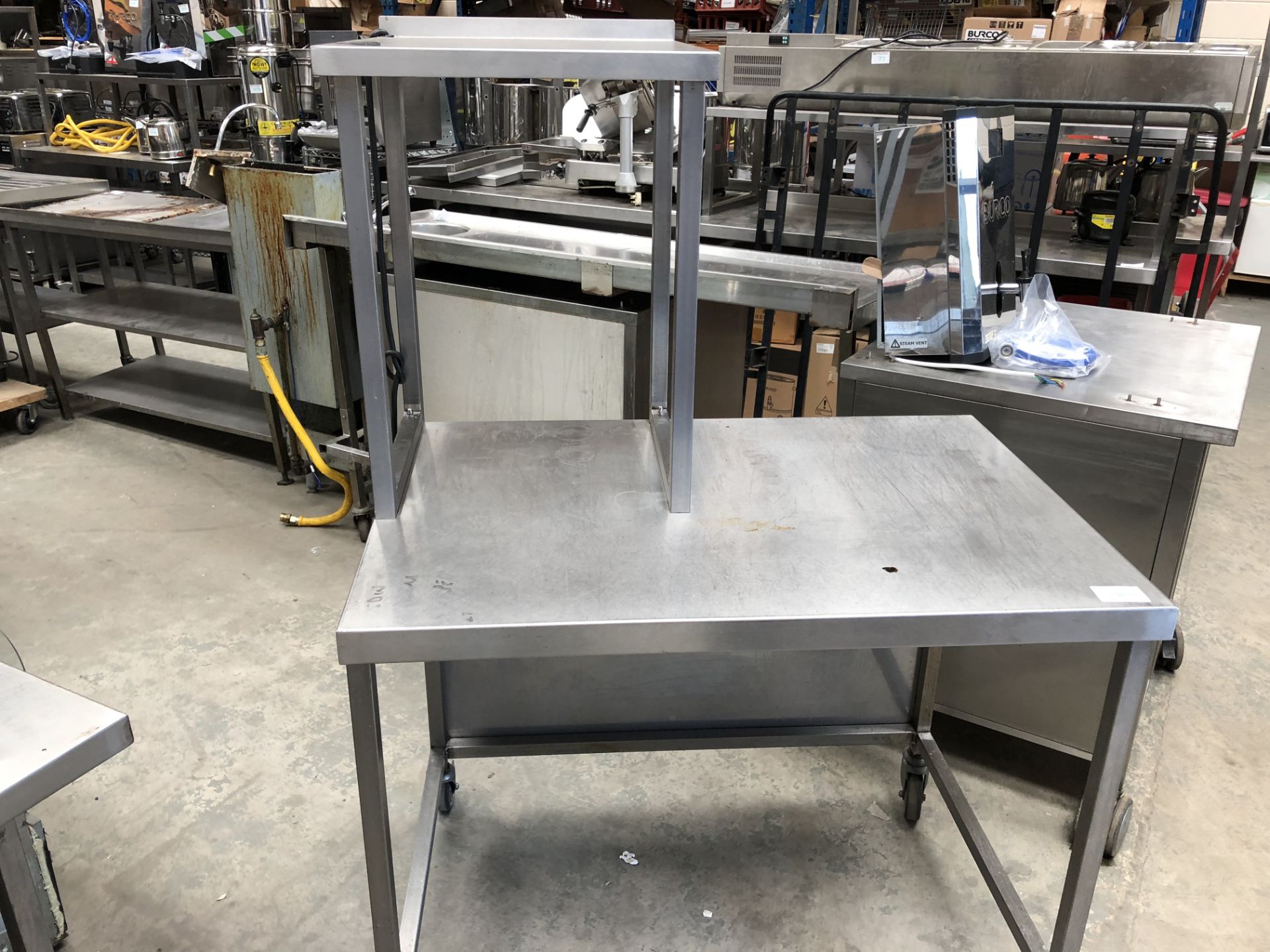 Stainless Steel Table with Overshelf