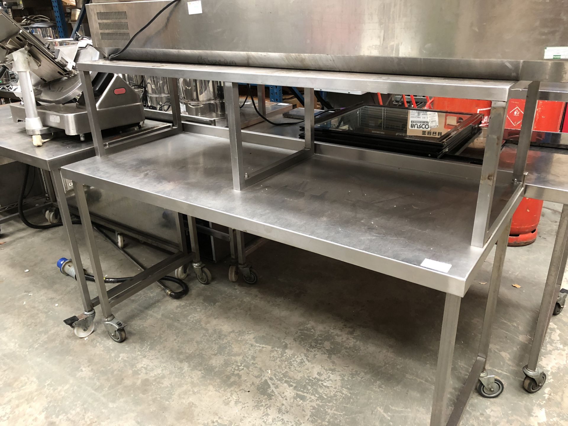 Stainless Steel Table with Overshelf