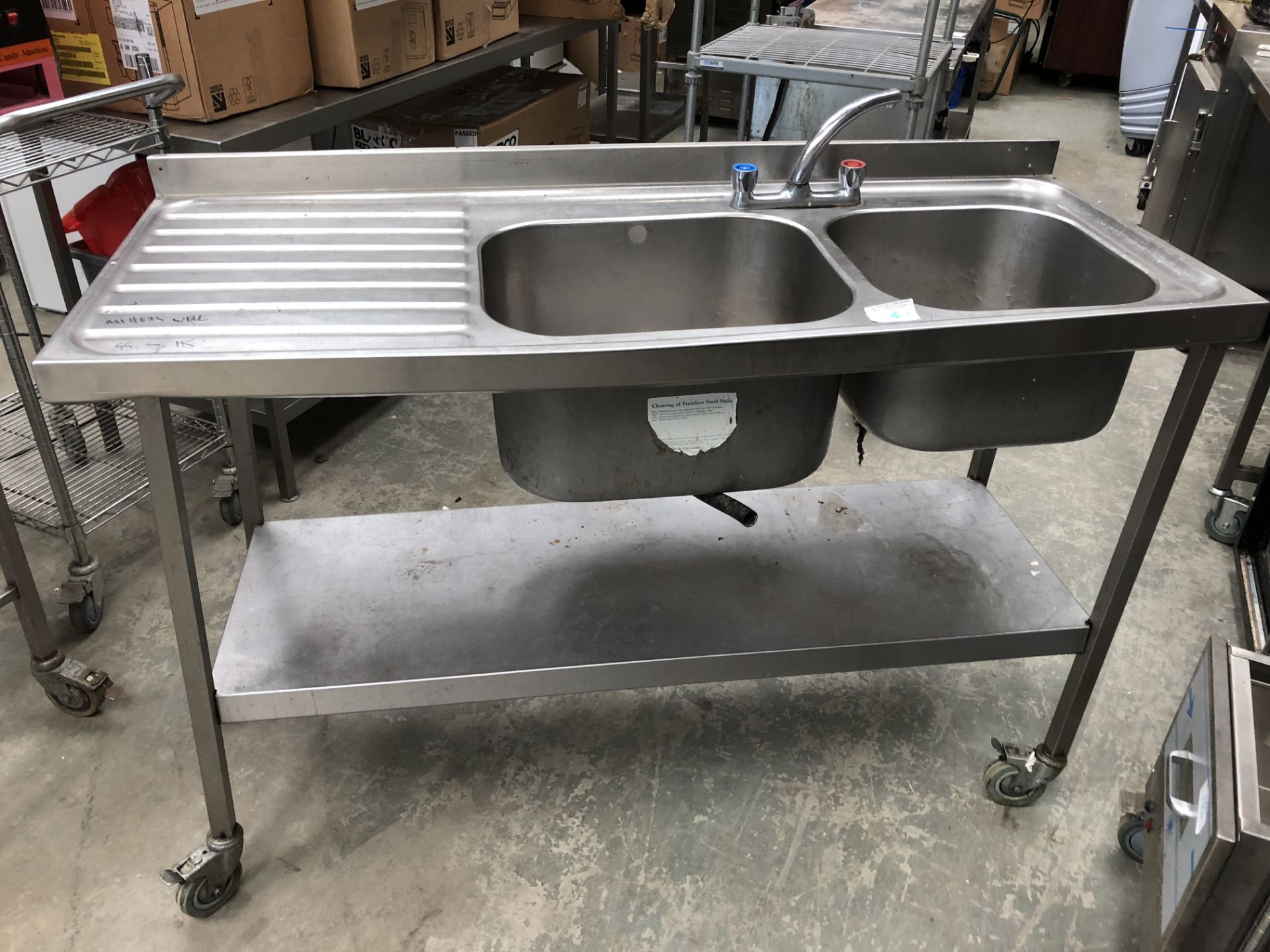 Double Bowl Sink Unit LHD on Wheels