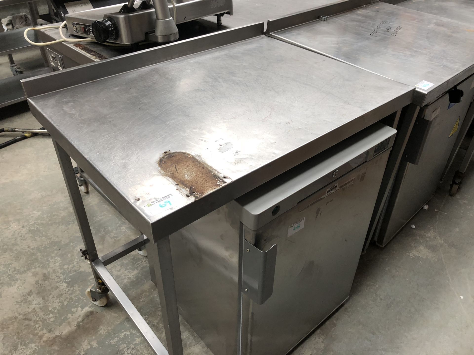 Stainless Steel Table with Void Under for Fridges Etc