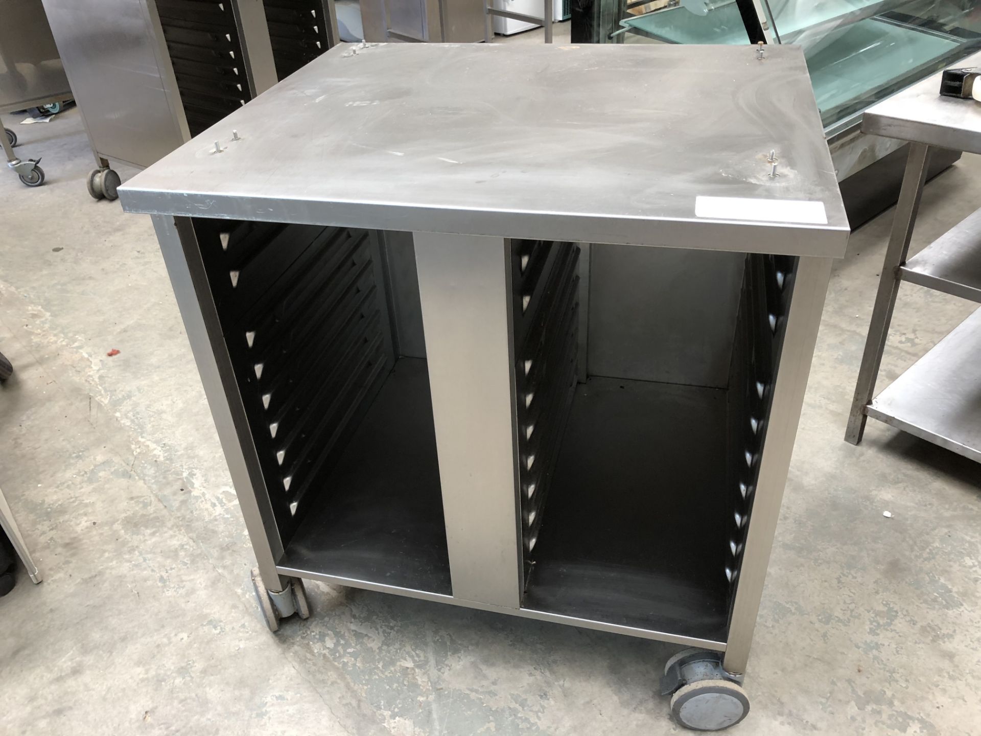 Rational Combi Steamer Stand Stainless Steel on Large Wheels