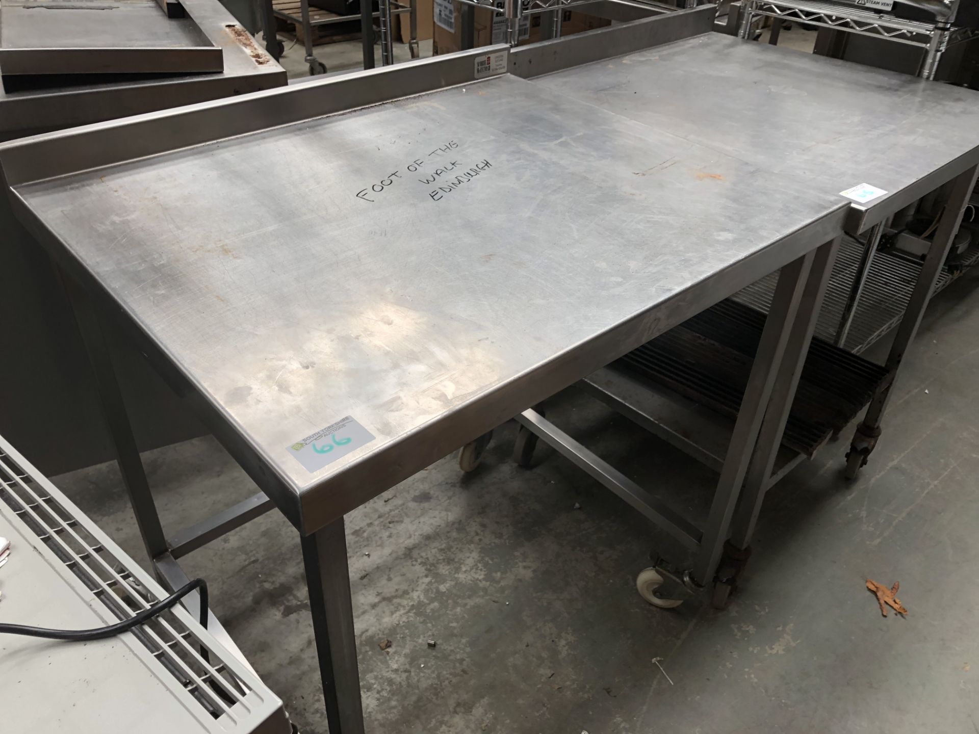 Stainless Steel Table with Void Under for Fridges Etc