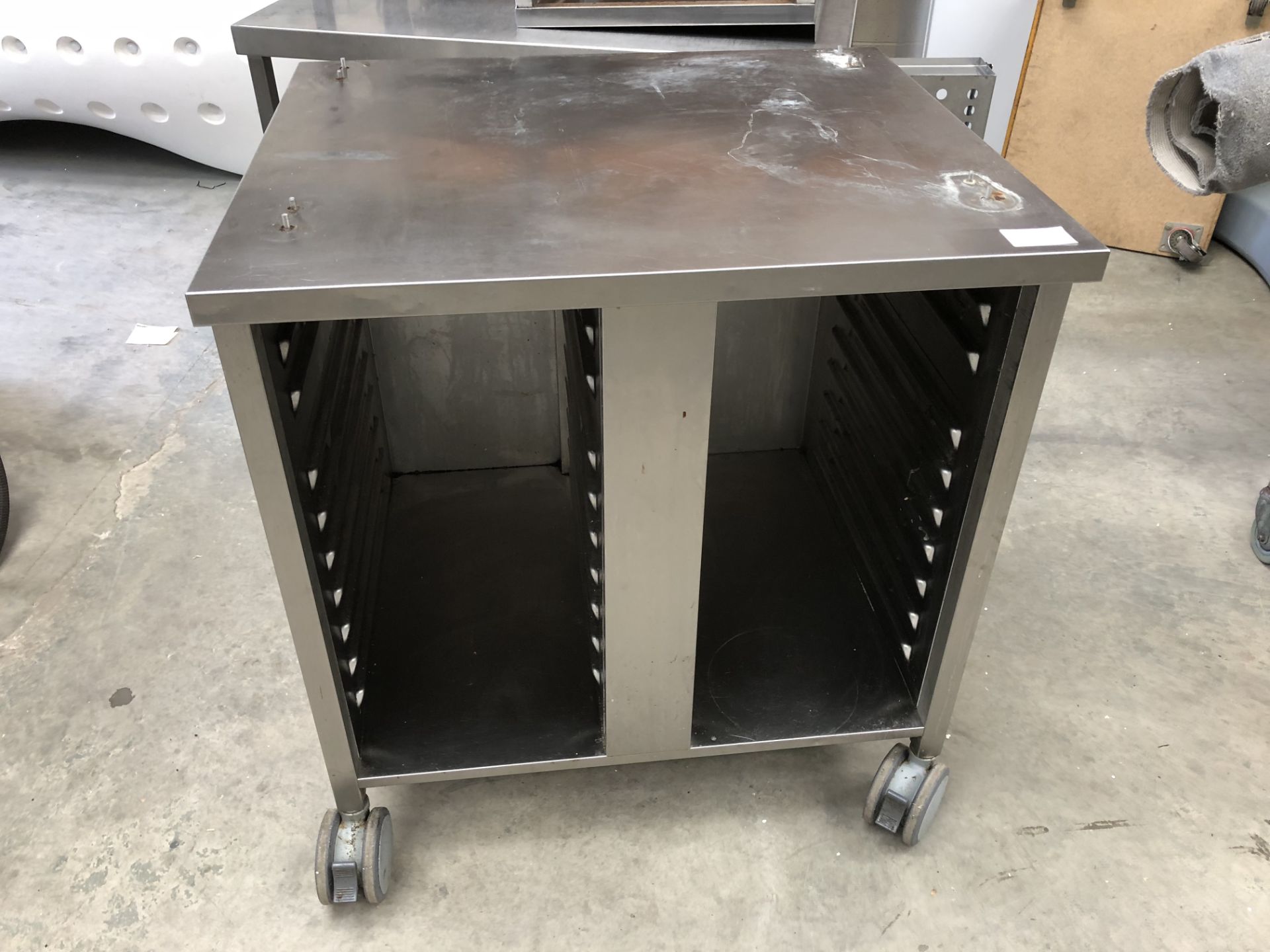 Rational Combi Steamer Stand Stainless Steel on Large Wheels