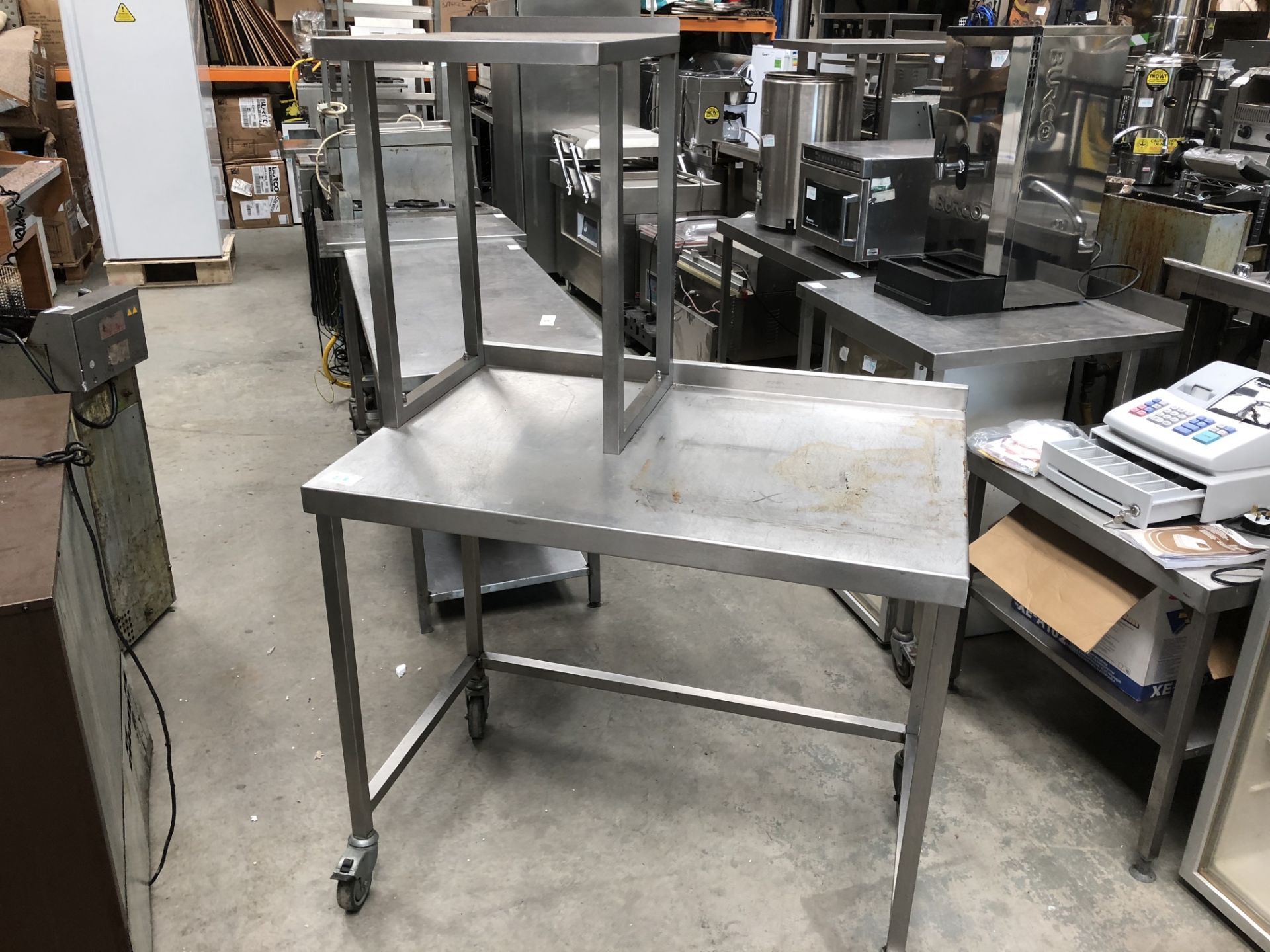 Stainless Steel Table with Over Shelf