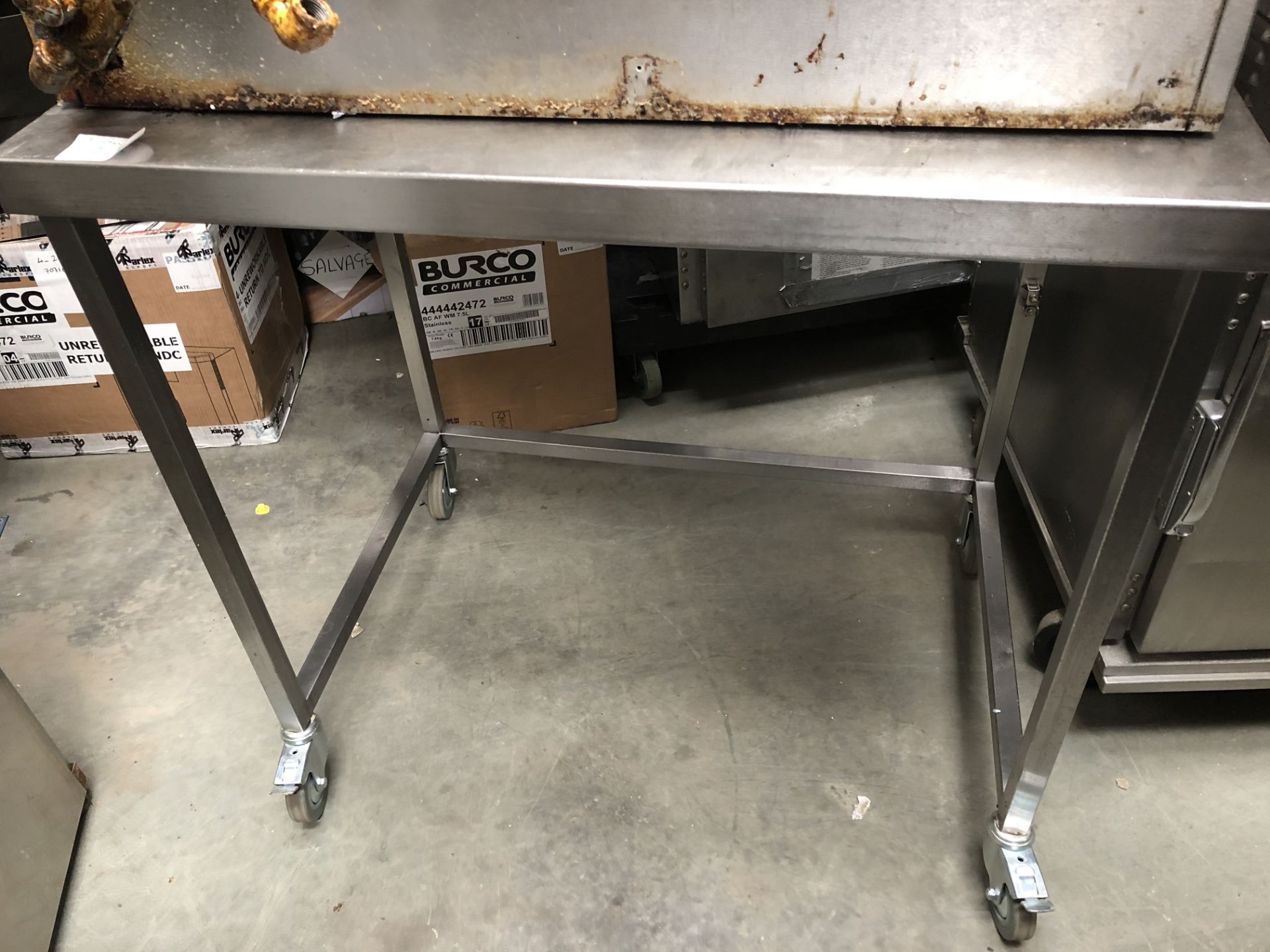 Stainless Steel Table with Open Underneath for Appiances