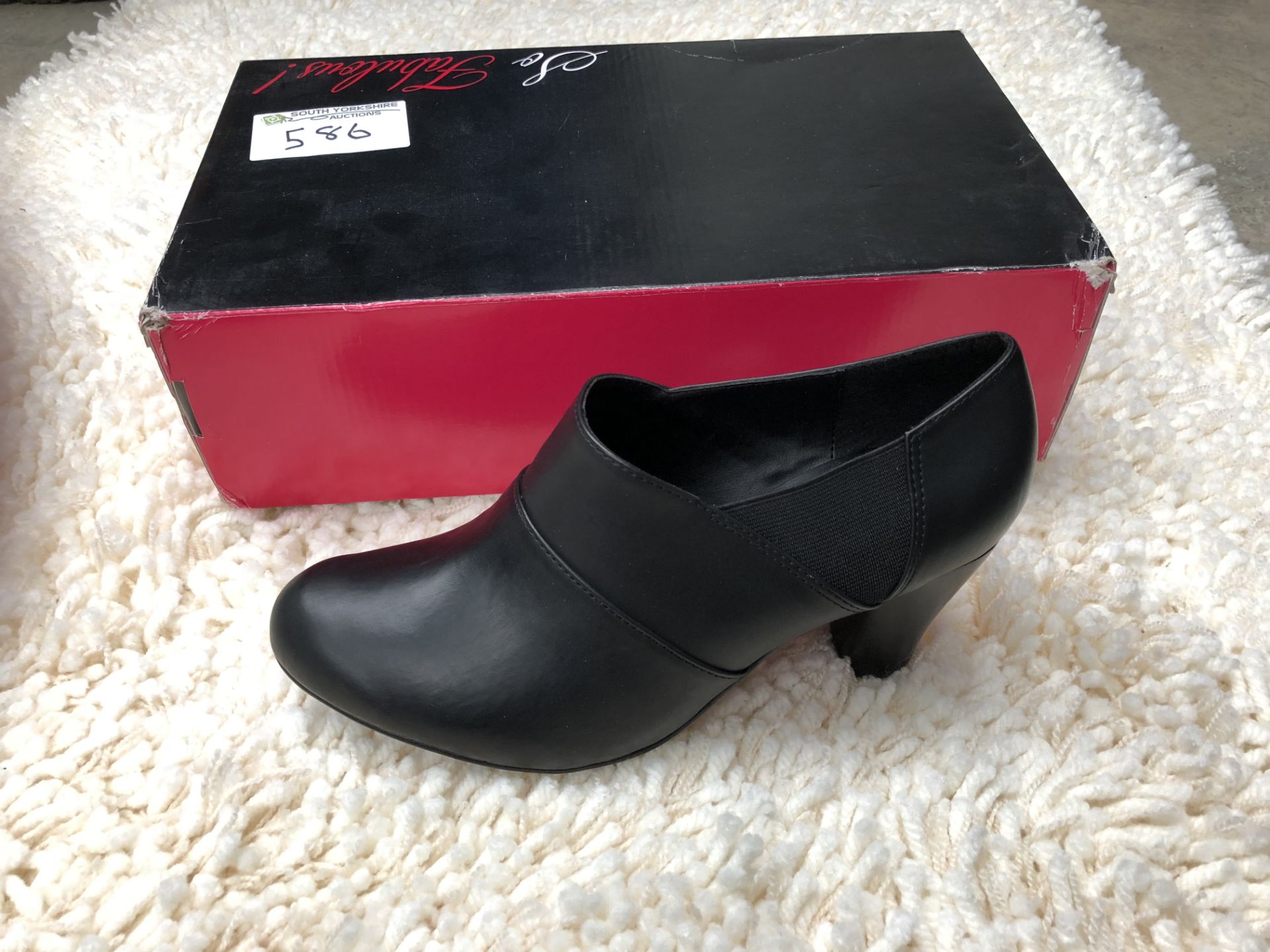 So Fabulous, Size 5, Black Leather Heels, New and Boxed