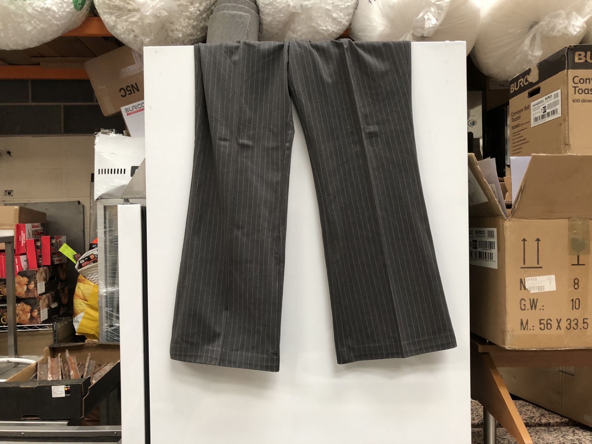 Pin Stripe Grey Trouser Suit, Size 16 - Image 2 of 2