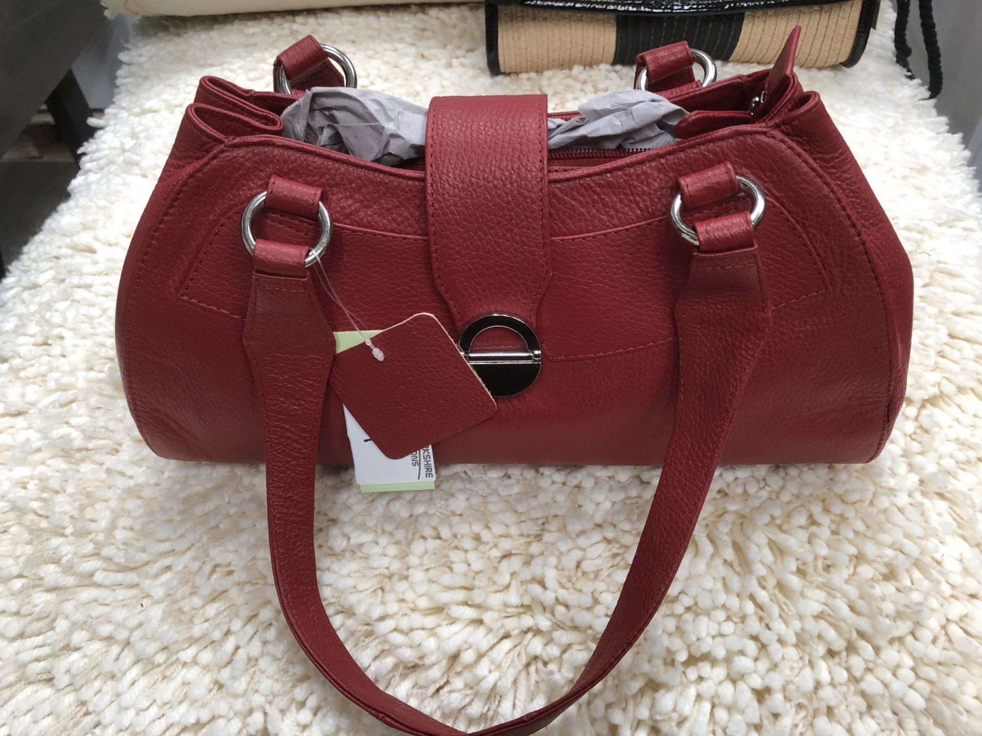 Tommy and Kate Red Leather Handbag, New with Tags